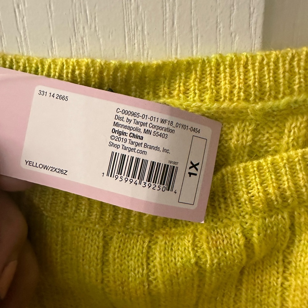 Wild Fable Vibrant Yellow Knit Crop Top Ribbed Tank NWT - Picture 4 of 8